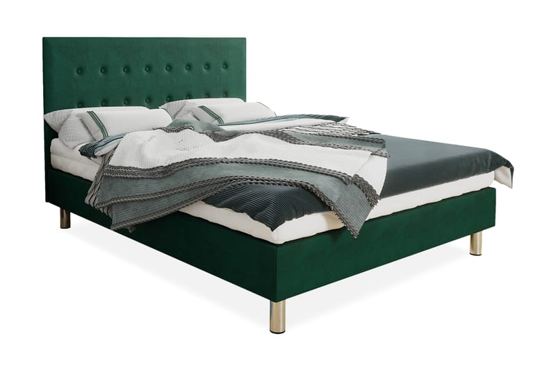 Lux Kontinentalseng 140x204 cm - Grøn - Møbler - Senge - Komplet sengepakke