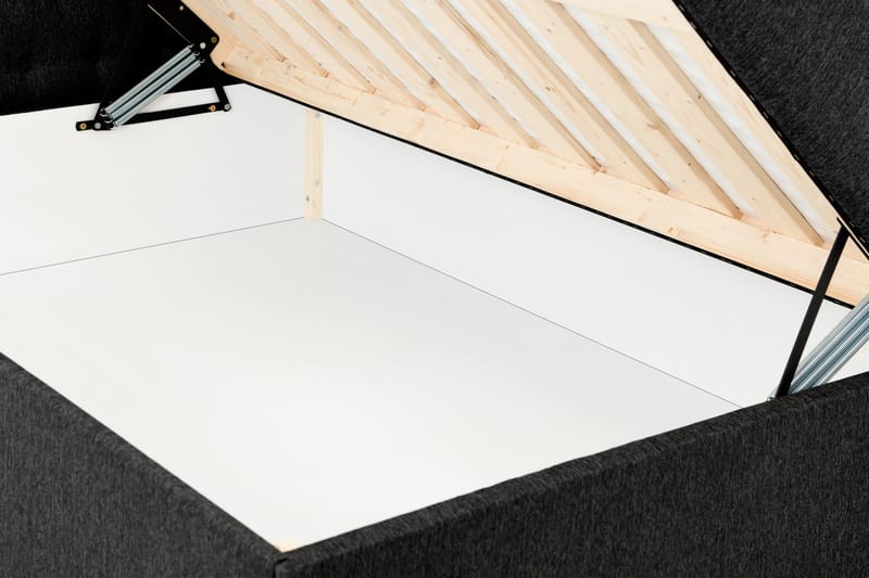 Boxy Box Bed 180x200 cm Komplet Sengepakke med Opbevaring - Sort/Grå - Møbler - Senge - Seng med opbevaring