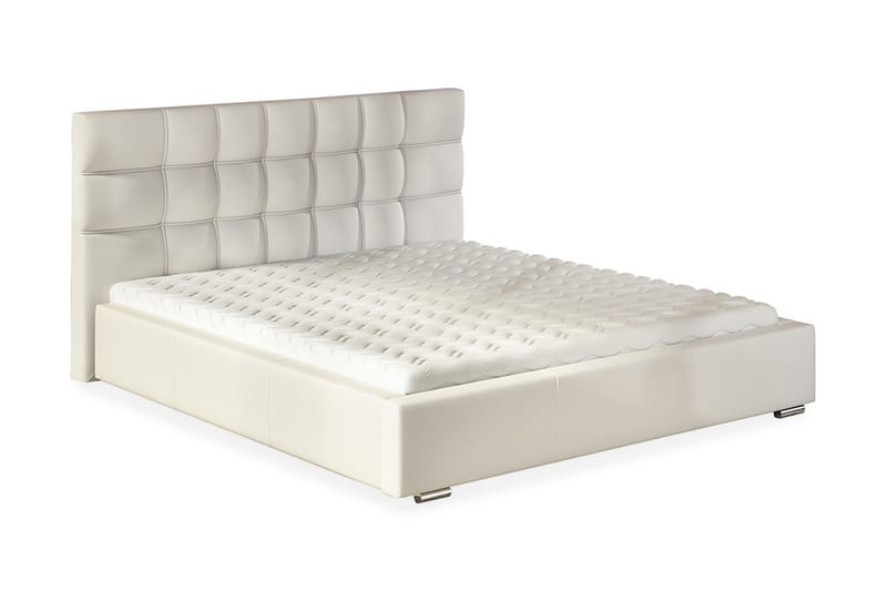 Dolores Opbevarings seng og madras 218x158x106 cm - Hvid - Møbler - Senge - Seng med opbevaring