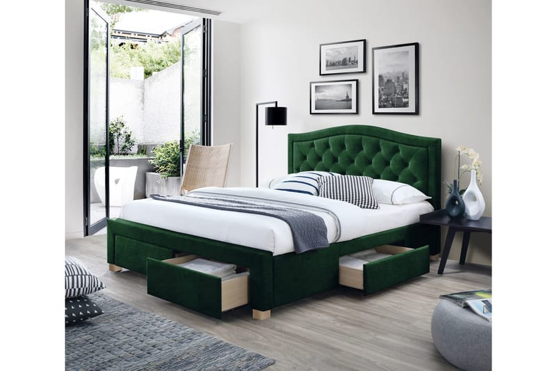 Electran Opbevaringsseng 160x200 cm - Grøn - Møbler - Senge - Komplet sengepakke