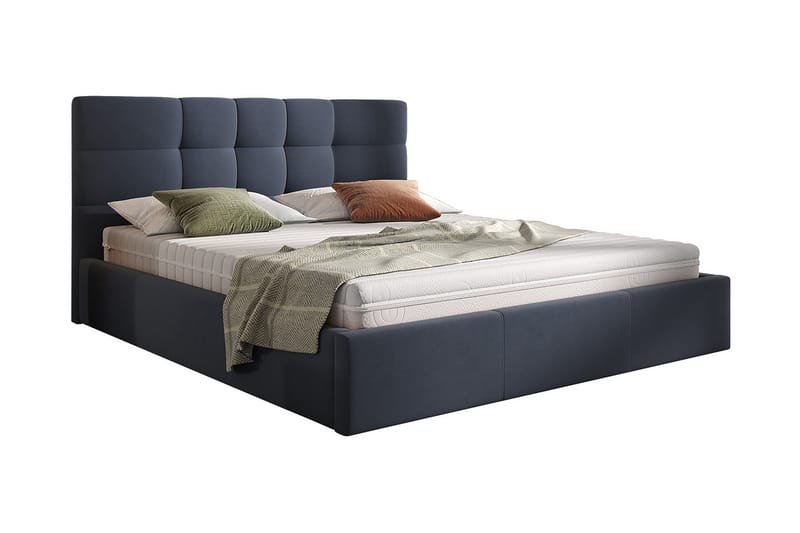 Nieres Opbevaringsseng 160x200 cm - Mørkeblå - Møbler - Senge - Komplet sengepakke