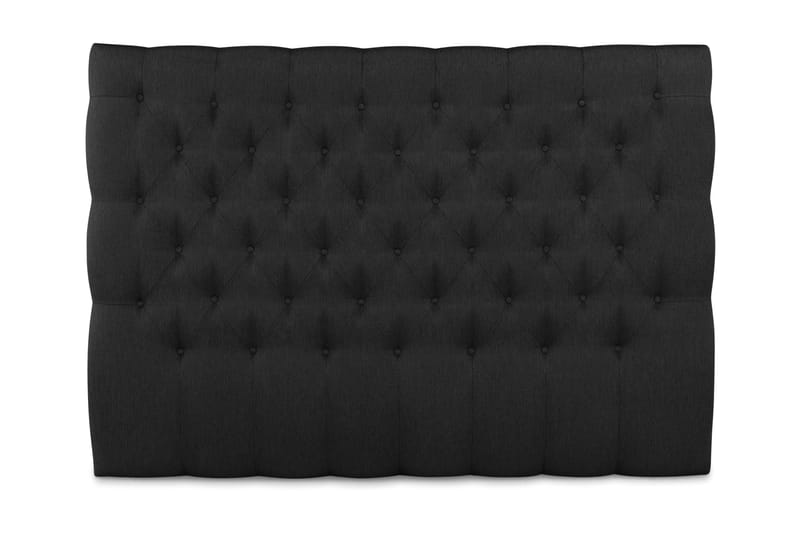 Elite sengegavl 180 cm dybt tuftet lav - sort - Møbler - Senge - Sengegavle