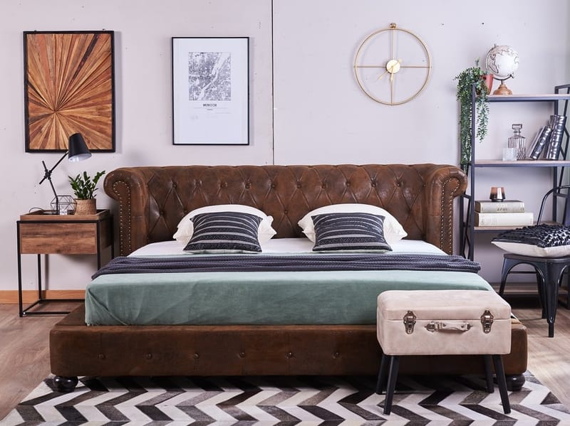 Cavaillon Dobbelt seng 180 | 200 cm - Brun - Møbler - Senge - Sengeramme & sengestel