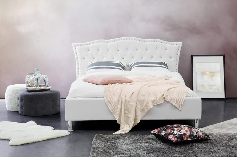Metz Dobbelt seng 180 | 200 cm - Hvid - Møbler - Senge - Sengeramme & sengestel