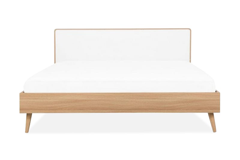 Purb kontinental seng med LED 140x200 - Træ / natur - Møbler - Senge - Sengeramme & sengestel