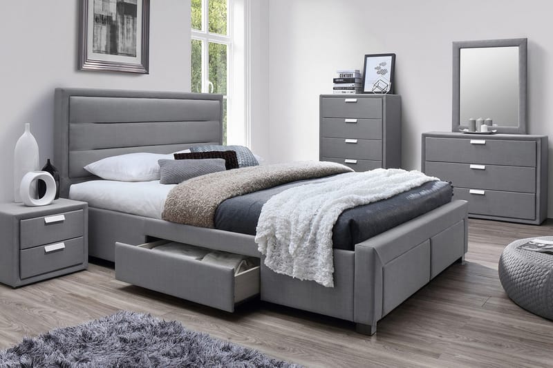 Seng CAREN med 4 skuffer 160x200 cm uden madras - Møbler - Senge - Sengeramme & sengestel
