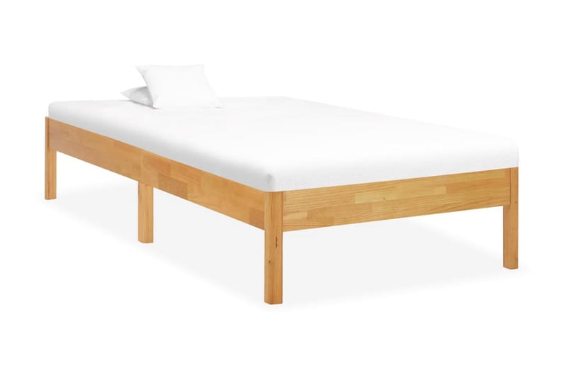 Sengestel 100x200 cm Massivt Egetræ - Møbler - Senge - Sengeramme & sengestel