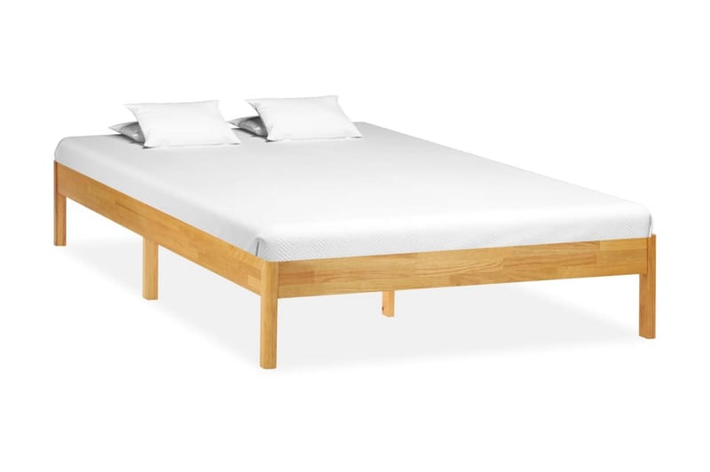 Sengestel 120x200 cm Massivt Egetræ - Møbler - Senge - Sengeramme & sengestel