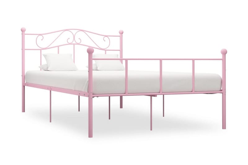 Sengestel 160x200 cm Metal Pink - Lyserød - Møbler - Senge - Sengeramme & sengestel