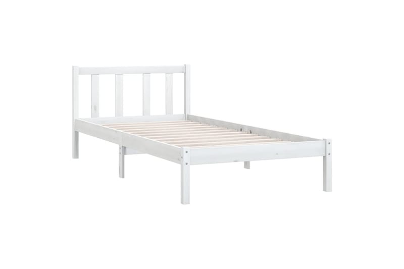 sengestel 90x190 cm UK Single massivt fyrretræ hvid - Hvid - Møbler - Senge - Sengeramme & sengestel