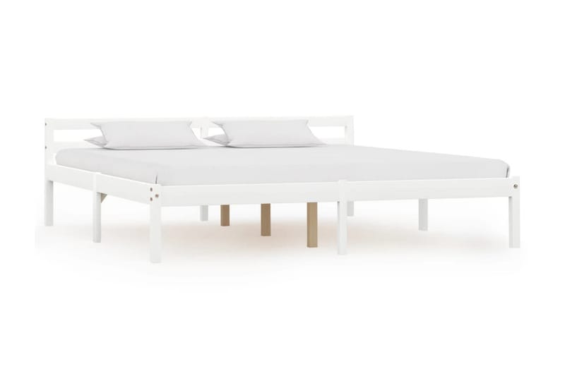 sengestel massivt fyrretræ 160 x 200 cm hvid - Møbler - Senge - Sengeramme & sengestel