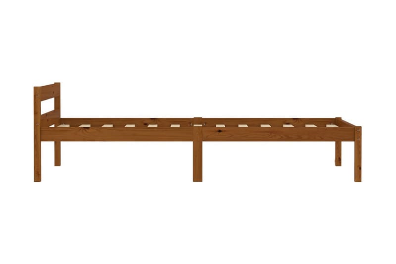 sengestel massivt fyrretræ 90 x 200 cm gyldenbrun - Møbler - Senge - Sengeramme & sengestel