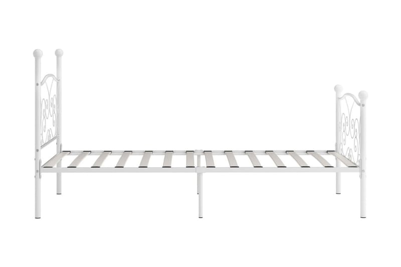 sengestel med lamelbund 100 x 200 cm metal hvid - Hvid - Møbler - Senge - Sengeramme & sengestel