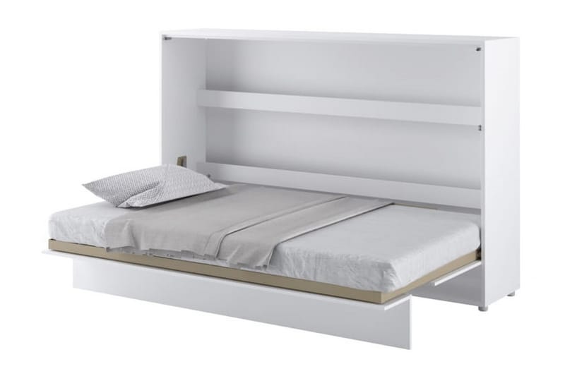 Skabsseng 120x200 cm Vandret Hvid - Bed Concept - Møbler - Senge - Sengeskab