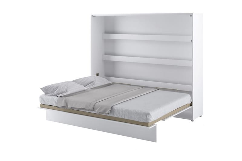 Skabsseng 160x200 cm Vandret Hvid - Bed Concept - Møbler - Senge - Sengeskab