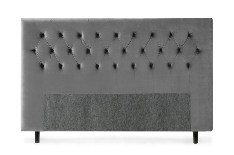 Royal Velvet sengegavl 210 cm velour - mørkegrå - Møbler - Senge - Kontinentalsenge
