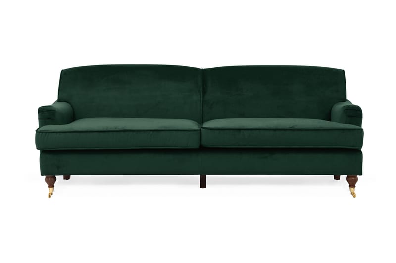 Bracknell Sofa 3-personers - Mørkegrøn Velour - Møbler - Sofaer - 2 - 4 Personers sofaer