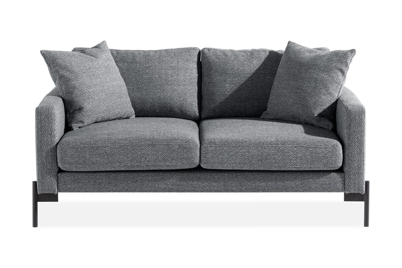Skonsam 2-personers Sofa med Pyntepuder - Mørkegrå - Møbler - Sofaer - 2 personers sofa