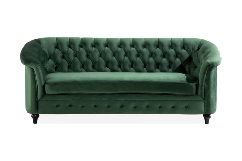 Beale Chesterfield sofa 3-pers - Grøn - Møbler - Sofaer - Velour sofaer