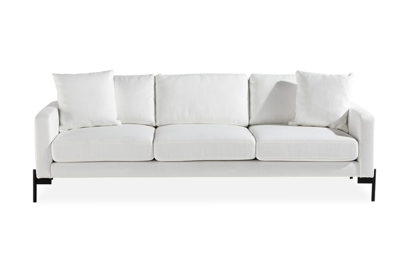 Skonsam 3-personers Sofa med Pyntepuder - Hvid - Møbler - Sofaer - 3 personers sofa