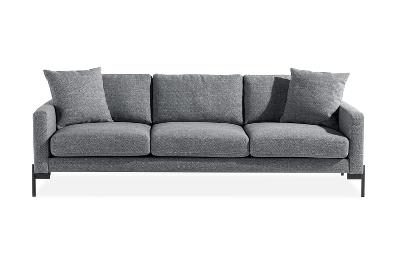 Skonsam 3-personers Sofa med Pyntepuder - Mørkegrå - Møbler - Sofaer - Velour sofaer