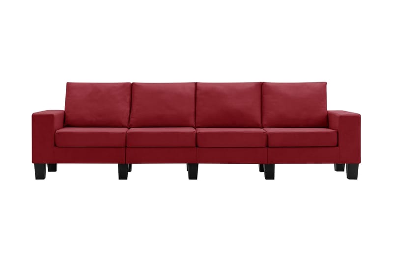 4-personers sofa stof vinrød - Rød - Møbler - Sofaer - 4 personers sofa