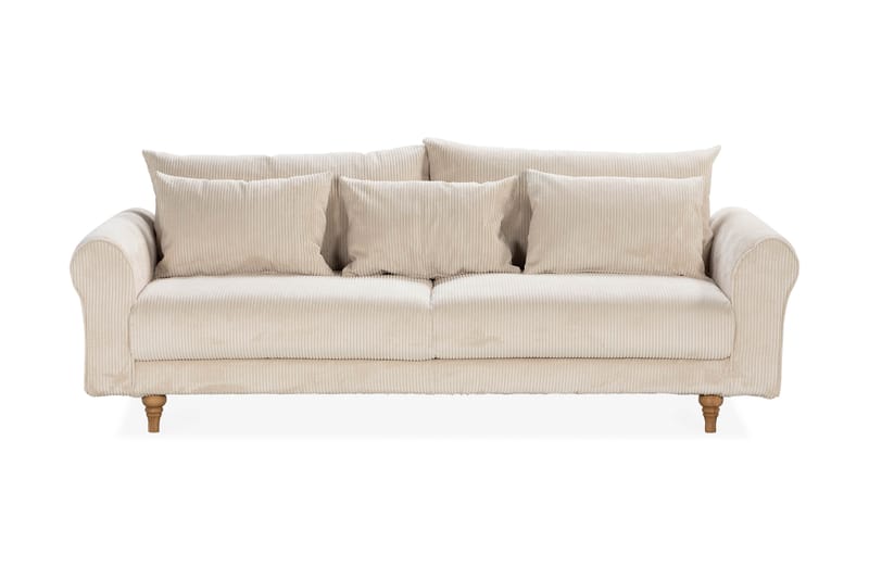 Countray 4-Pers. Manchester sofa - Beige/Eg - Møbler - Sofaer - 4 personers sofa