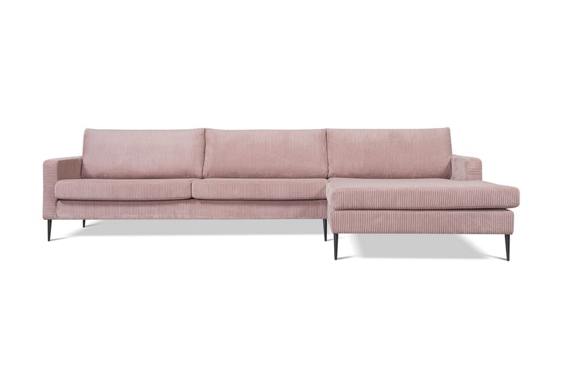 Davorin Divan sofa Højre - Rosa / Fløjl - Møbler - Sofaer - Chaiselongsofa & U-Sofa