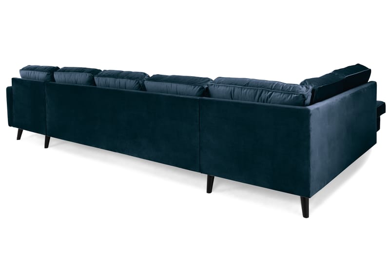 Monroe U-sofa Large med Chaiselong Højre Velour - Midnatsblå - Møbler - Sofaer - Chaiselongsofa & U-Sofa