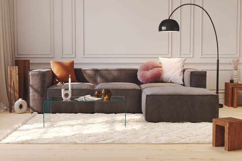 Cubo L-sofa Vendbar - Grå - Møbler - Sofaer - Sofa med chaiselong - 3 personers sofa med chaiselong