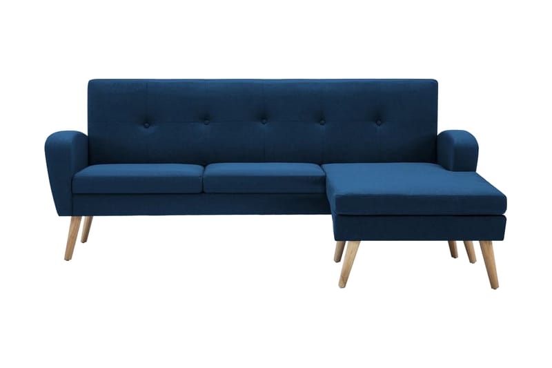 L-Formet Sofa I Stofbeklædning 186 X 136 X 79 Cm Blå