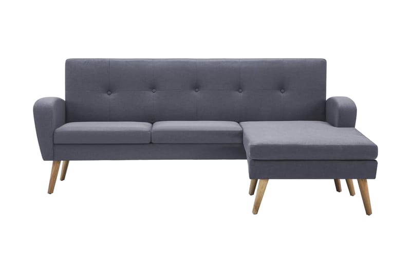 L-Formet Sofa I Stofbetræk 186 X 136 X 79 Cm Lysegrå