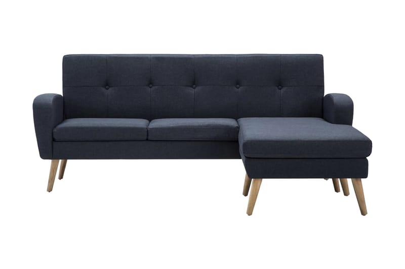 L-Formet Sofa Stofbeklædning 186 X 136 X 79 Cm Mørkegrå - Grå - Møbler - Sofaer - Chesterfield sofaer