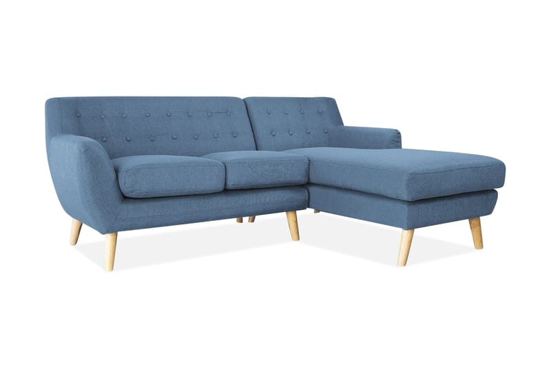 Motala hjørnesofa 140 cm - Blå - Møbler - Sofaer - Sofa med chaiselong - 3 personers sofa med chaiselong