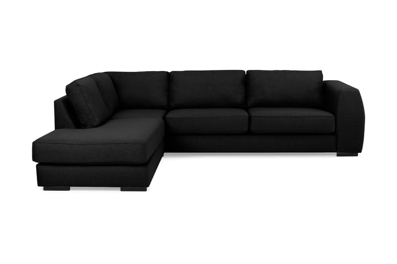 Optus 3-pers Sofa med Chaiselong Venstre - Sort - Møbler - Sofaer - Sofa med chaiselong - 3 personers sofa med chaiselong