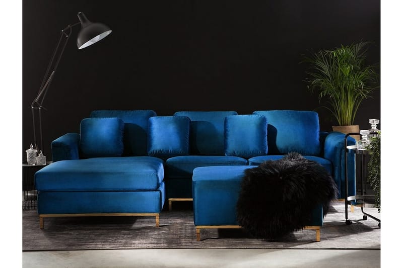 Oslo Hjørnesofa 270 cm - Blå - Møbler - Sofaer - Chaiselongsofa - 4-personers sofa med chaiselong
