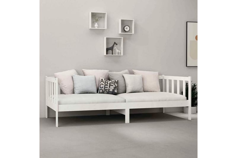 daybed med madras 90x200 cm massivt fyrretræ hvid - Hvid - Møbler - Sofaer - Daybed
