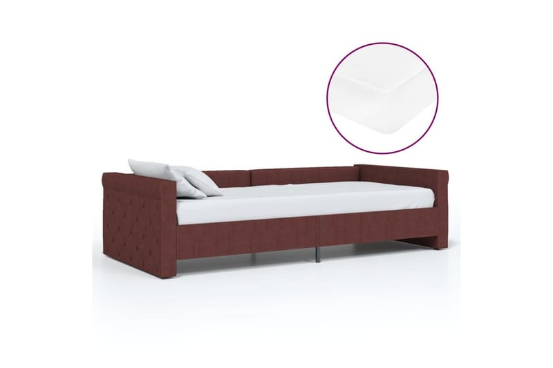 daybed med madras og USB 90x200 cm stof lilla - Violet - Møbler - Sofaer - Daybed