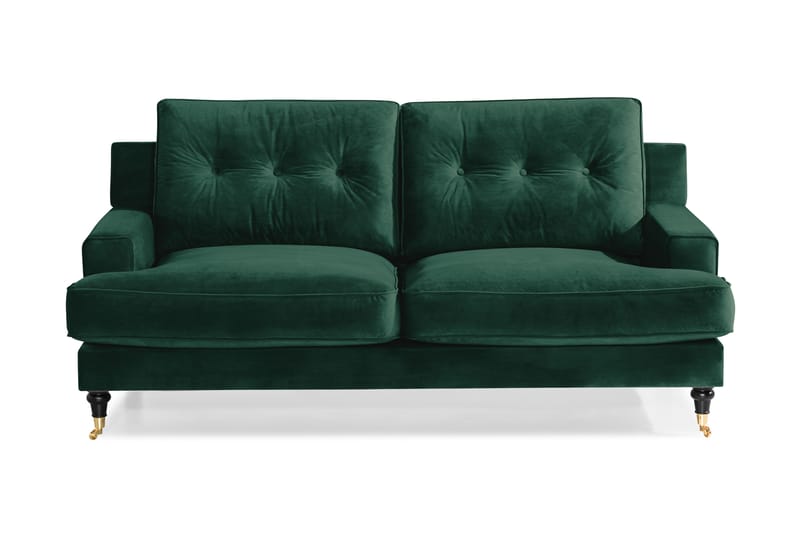 Dalby 2-personers Sofa Velour - Mørkegrøn - Møbler - Sofaer - Howard sofa
