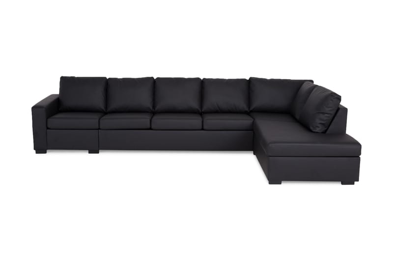 Crazy 4 pers. sofa med chaiselong højre - Sort PU Læder - Møbler - Sofaer - Lædersofaer