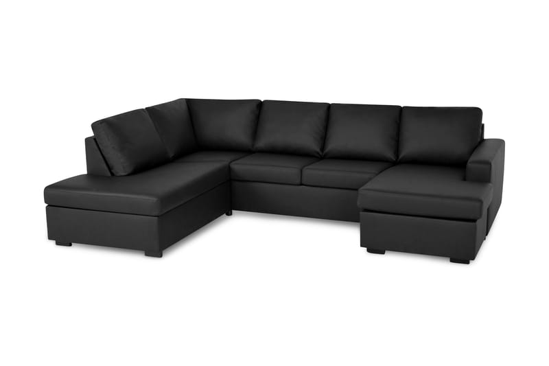 Crazy U-sofa Large Chaiselong Højre - Sort Kunstlæder - Møbler - Sofaer - Lædersofaer