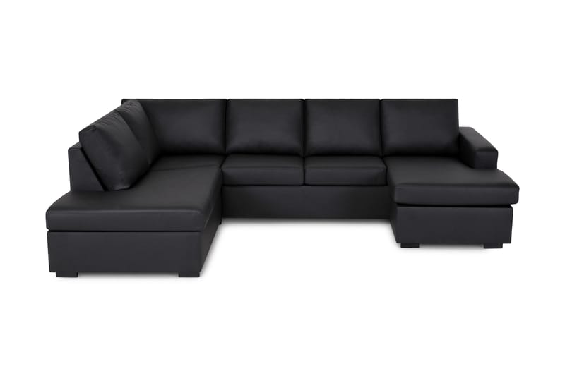 Crazy U-sofa Large diva højre - Sort PU Læder - Møbler - Sofaer - Lædersofaer