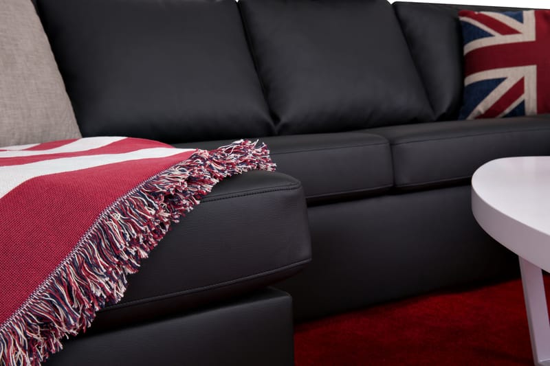 Crazy U-sofa Large diva venstre - Sort PU Læder - Møbler - Sofaer - Lædersofaer