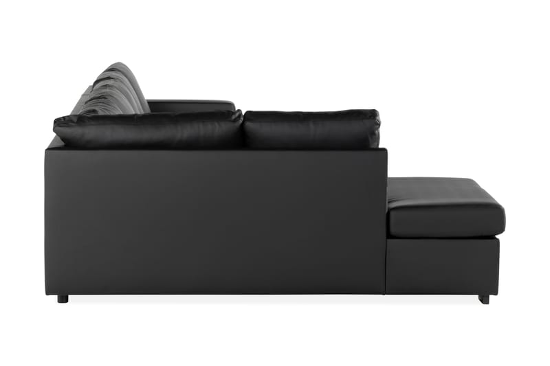 Crazy U-sofa XL Chaiselong Højre - Sort Kunstlæder - Møbler - Sofaer - Lædersofaer