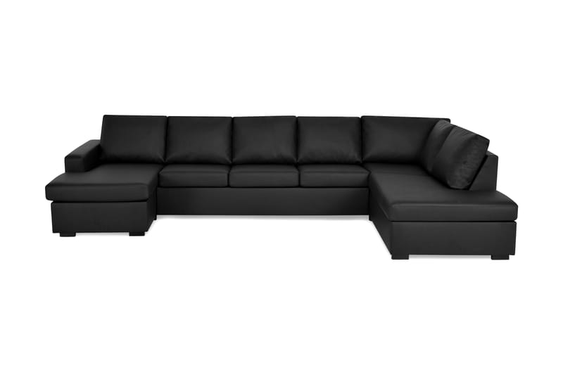 Crazy U-sofa XL Chaiselong Venstre - Sort Kunstlæder - Havemøbler - Loungemøbler - Loungesæt