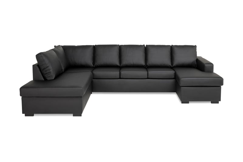 Crazy U-sofa XL diva højre - Sort PU - Møbler - Sofaer - Lædersofaer