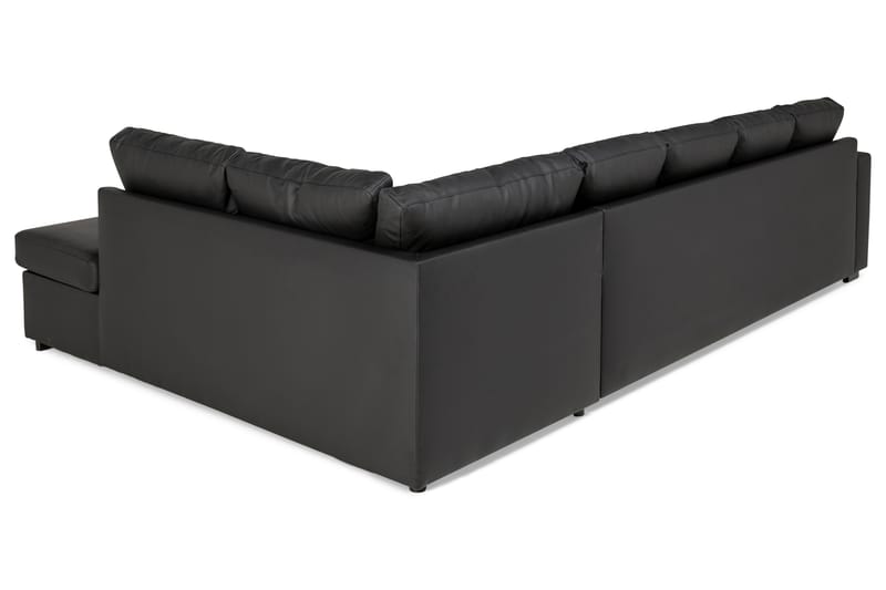 Crazy U-sofa XL diva venstre - Sort PU - Møbler - Sofaer - Lædersofaer