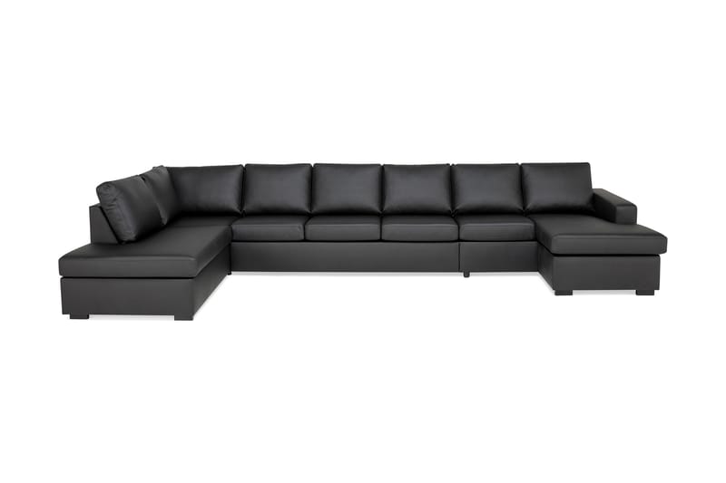 Crazy U-sofa XXL diva højre - Sort - Møbler - Sofaer - Lædersofaer