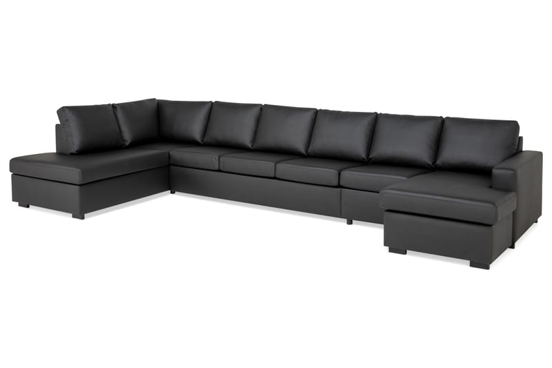 Crazy U-sofa XXL diva højre - Sort - Møbler - Sofaer - Lædersofaer