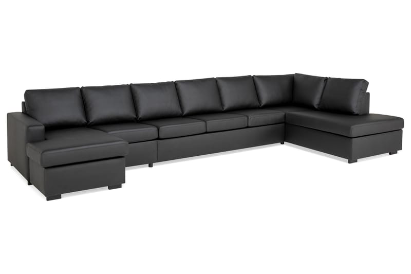 Crazy U-sofa XXL diva venstre - Sort - Møbler - Sofaer - Lædersofaer